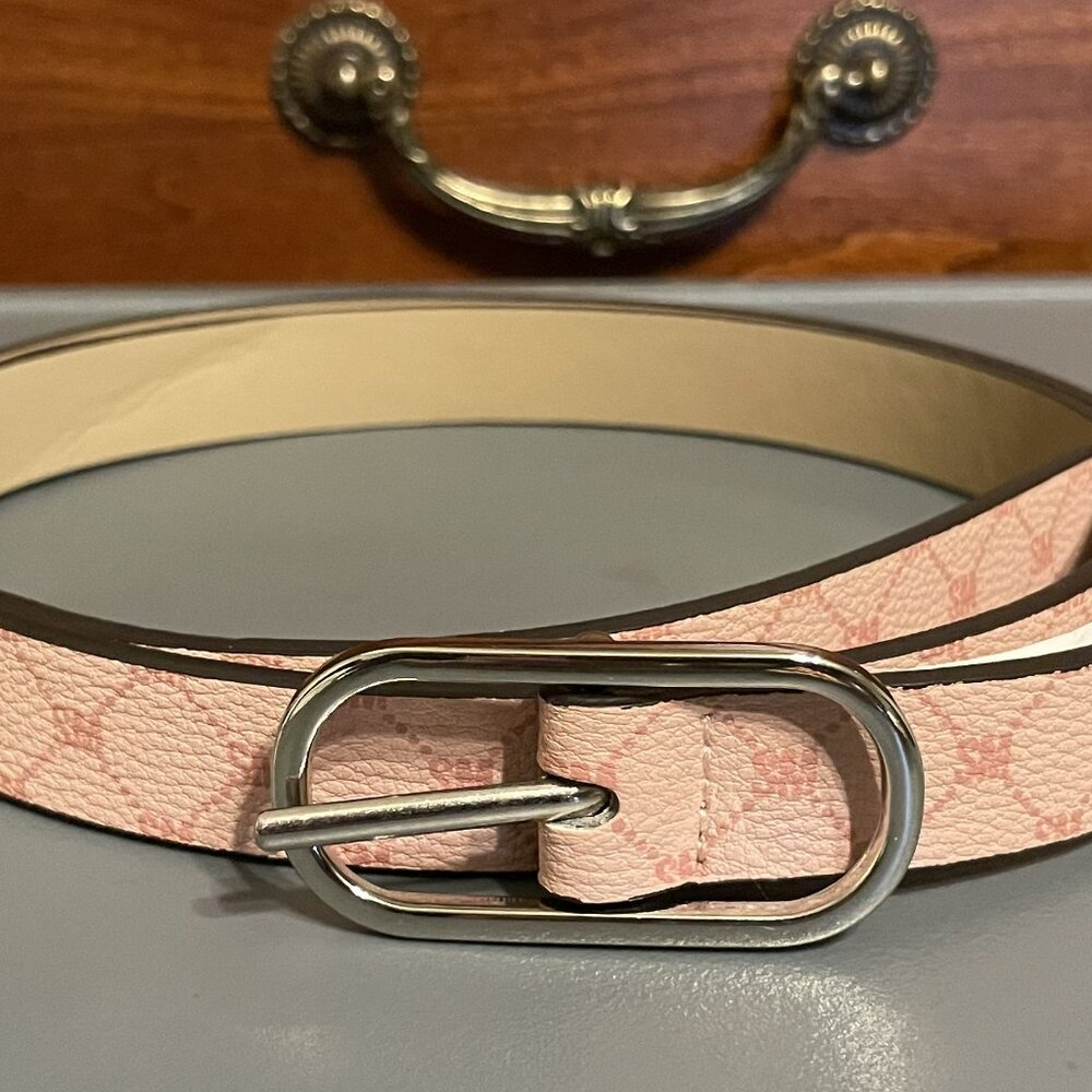 Steve Madden Pink "SM" Monogram Belt - Size Large - Picture 2 of 4